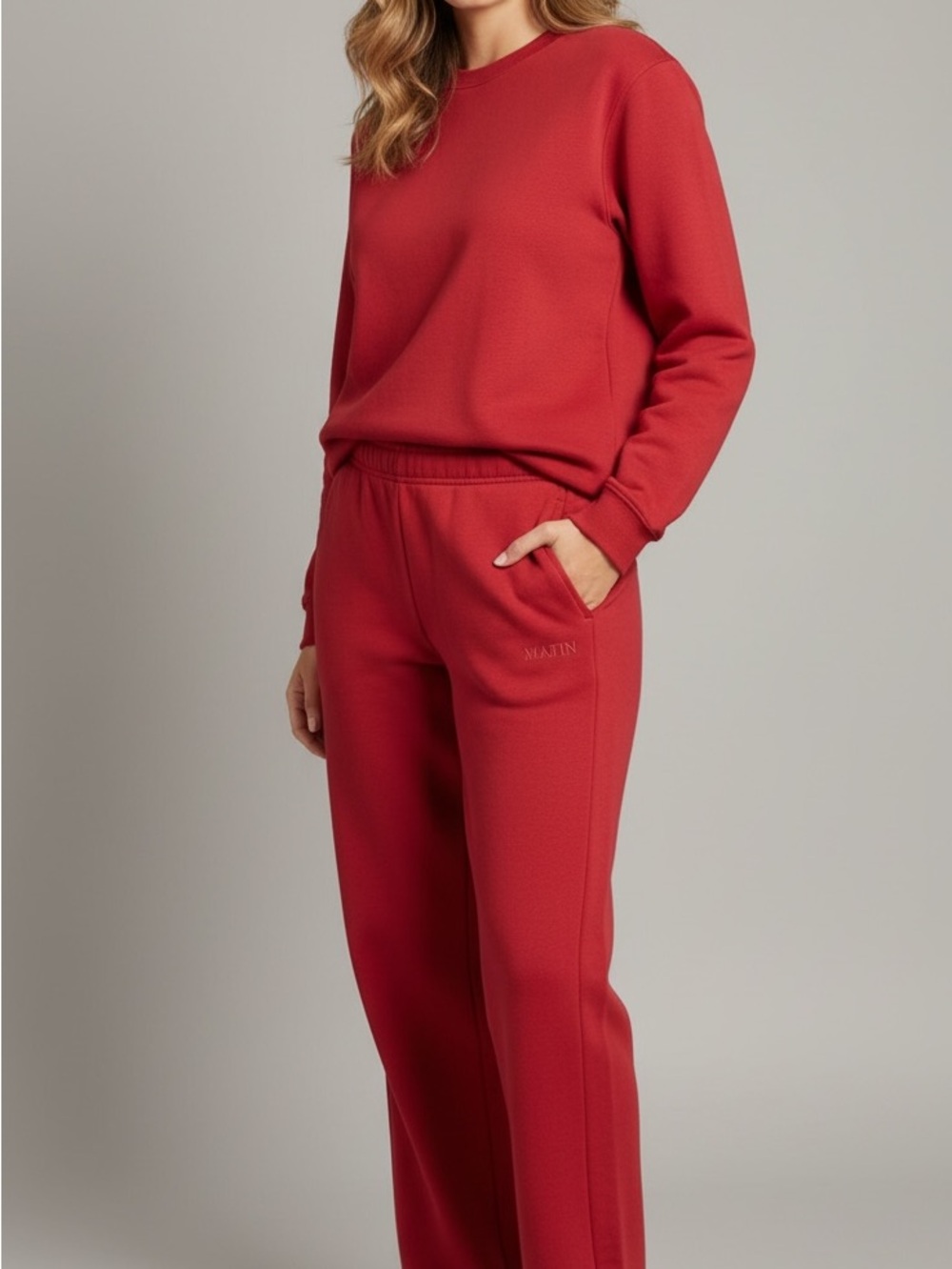 Aritzia Red Knit Track Pants